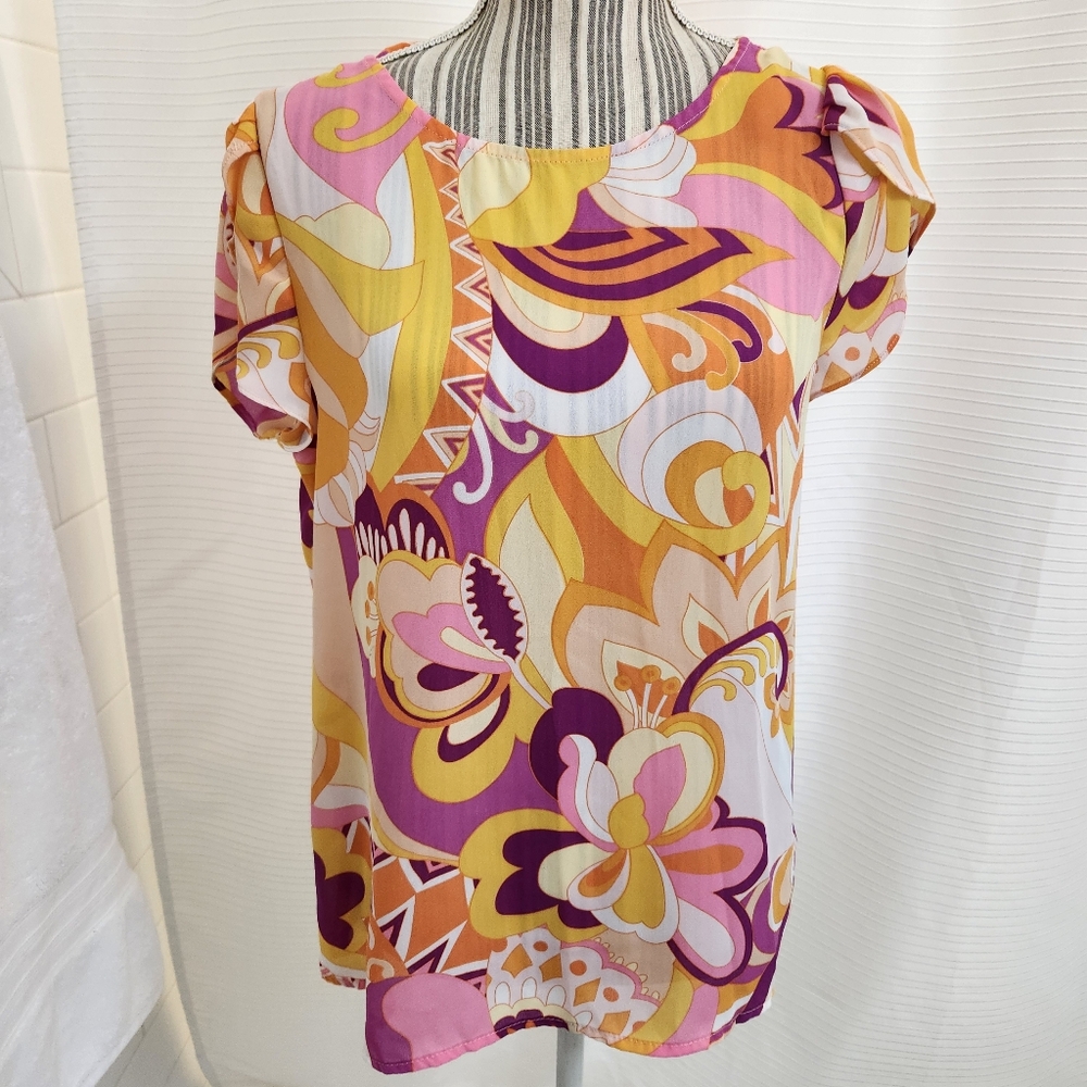Tacera Vibrant Floral Blouse